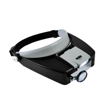 Gambar Clearance Sale Sunwonder New 10X Lighted Head Magnifying GlassMagnifier LED Head Headband Loupe Black + Gray   intl