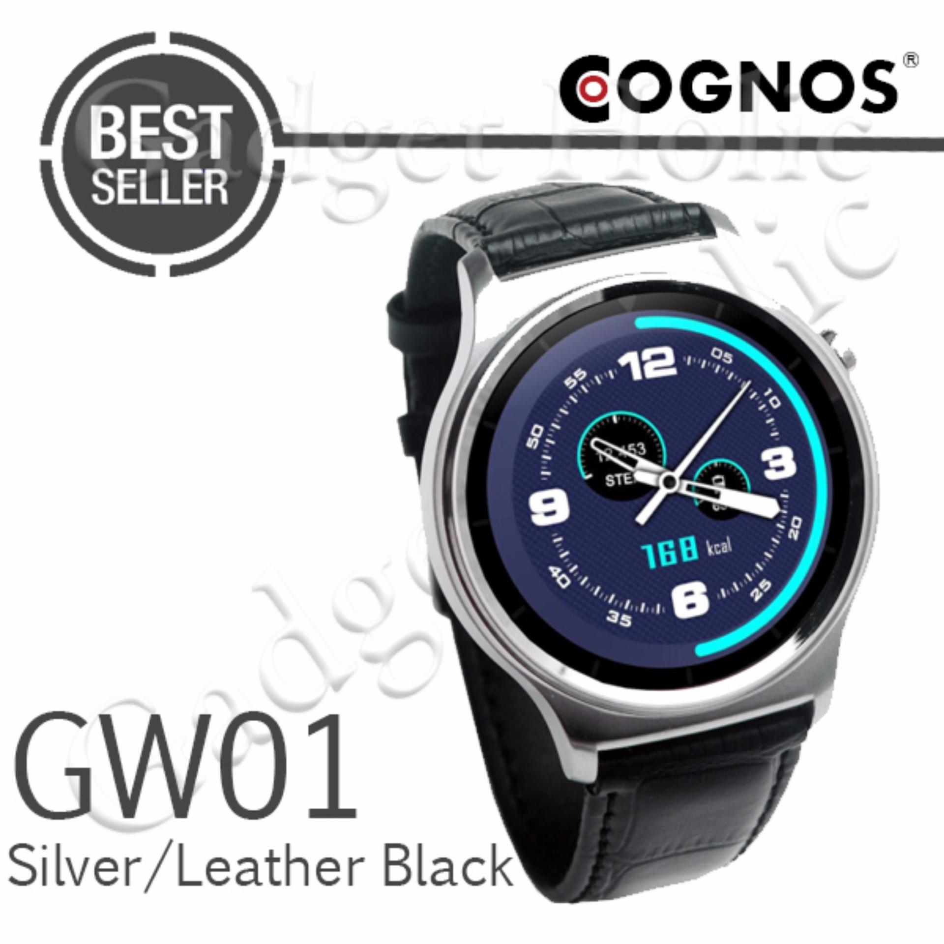 Cognos Smartwatch GW01 - GSM - Heart Rate - Silver/Leather Black