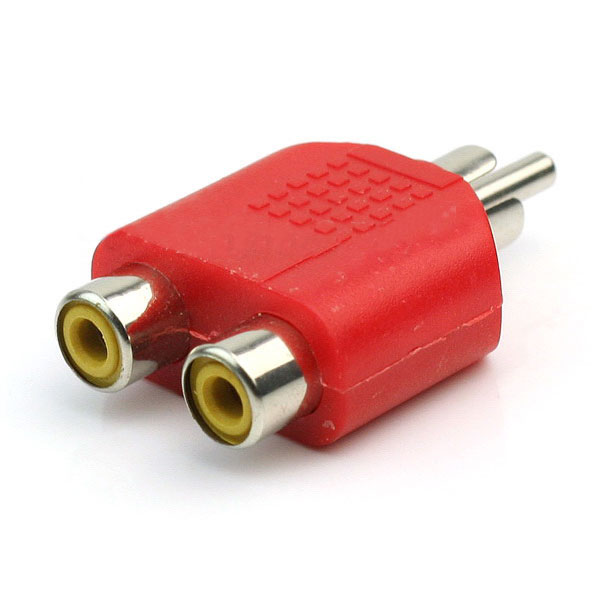 Comebuy88 RCA Y Splitter AV Audio Video Plug Converter 1-Male to 2-Female Adapter red
