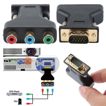 Gambar Component VGA Video Adapter To RGB RCA 15 Pin Connector PlugConverter Plug   intl