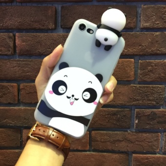 Gambar Cute Girls Lovely Catoon Case 3D Lay Chubby Panda Doll Toy Candy Soft TPU Cover iPhone 6 Plus   6s Plus   intl