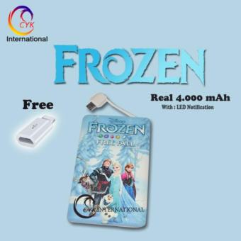 Gambar CYK   PowerBank Frozen ReaL Capacity 4.000 mAh ORIGINAL  Biru