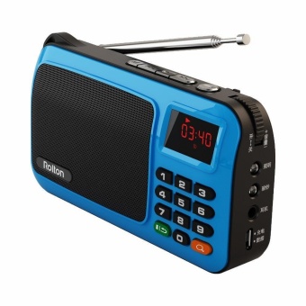 Gambar DC 3.7 V Portable AUX FM Radio Speaker music player Flashlight withLED Display   intl