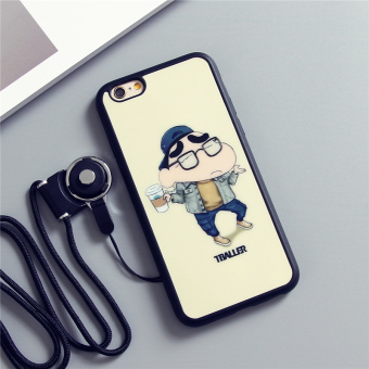 Gambar Ditambah iphone6 lanyard halter perempuan lengan pelindung shell telepon