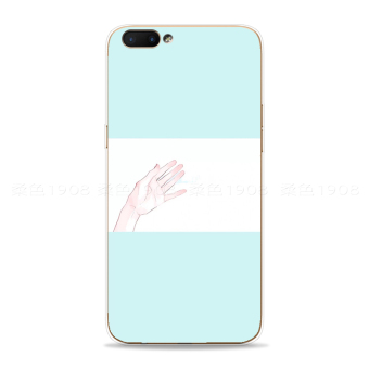 Gambar Ditambah Oppor11 A59 Gaya Jepang Korea Merah Muda Casing HP Soft Daun Mint