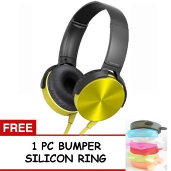 Gambar DJ Power Stereo Extra Bass OEM Headphone Headset Earphone + FREE 1PC BUMPER SILICON PELINDUNG HANDPHONE