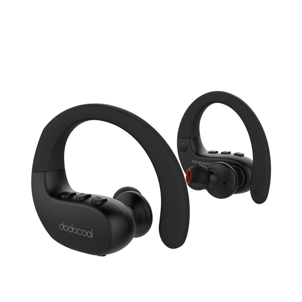 Dodocool Foldable Wireless Stereo Sports In-Ear Headphone with HD Mic CVC 6.0 Noise Cancellation IPX4 Sweat Resistant for Most Bluetooth-enabled Smart Devices Black - intl