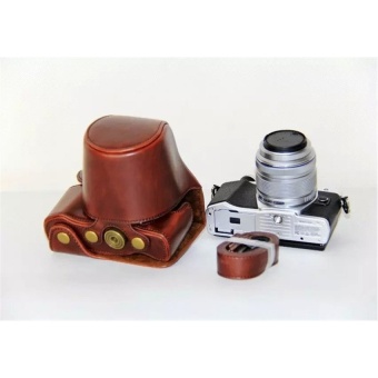 Gambar DSLR Camera Bags E M10 II PU Leather Camera Video Bag CaseCoverWith Strap For Olympus EM10 II Telephoto Lens (14 42mm Lens)  intl