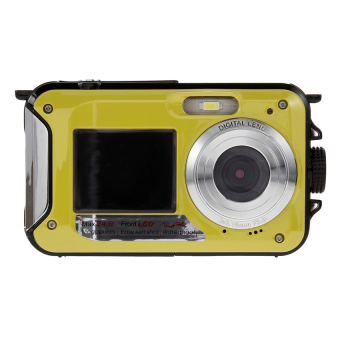 Duble Screen HD 24MP WaterproofDigital VideoCamera1080P DV 16X ZoomUS Plug (Yellow) - intl  