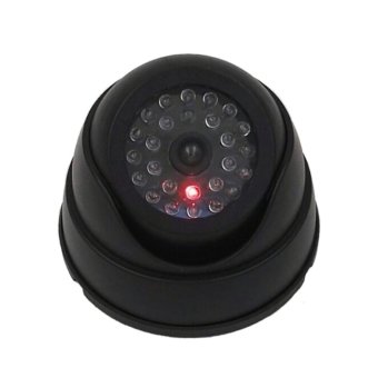 Gambar Dummy Fake Surveillance Security Dome Camera Flashing LED LightBlack   intl