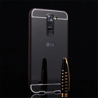 Gambar Elaike For LG K8 2 in 1 Luxury Aluminum Metal Mirror PC Phone CoverCase (Black)   intl