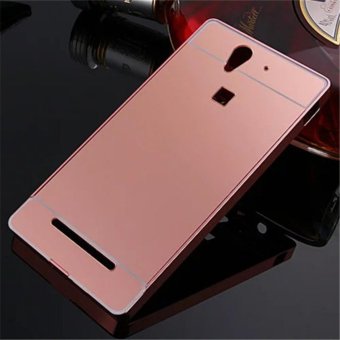 Gambar Elaike For Sony Xperia C3 2 in 1 Luxury Aluminum Metal Mirror PC Phone Cover Case (Rose Gold)   intl