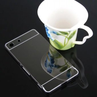 Gambar Elaike For Sony Xperia M5 2 in 1 Luxury Aluminum Metal Mirror PCPhone Cover Case (Black) intl