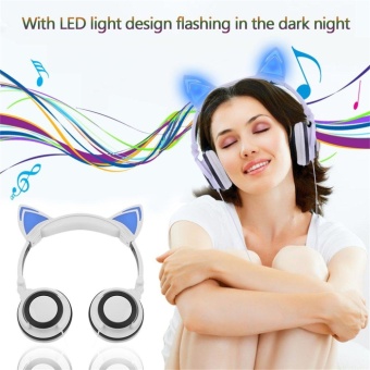 Gambar ERA Cat s Ears Headphones Folding Laptop Computer Earphone With LEDLight Headset   intl