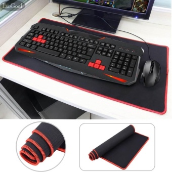 Gambar EsoGoal Large Gaming Mouse and Game Keyboard Pad, Extended Non Slip Big Waterproof Rubber Base Mat(30cmx60cm, Red)   intl