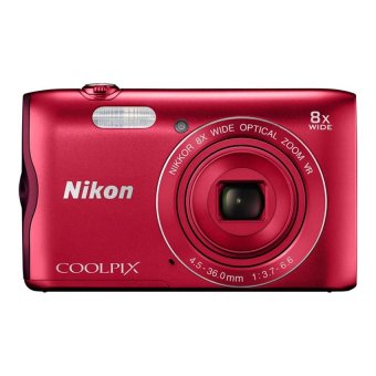 [Ex - Service] Nikon Coolpix A300 - 20.1MP - Optical VR - Kamera Digital - merah  