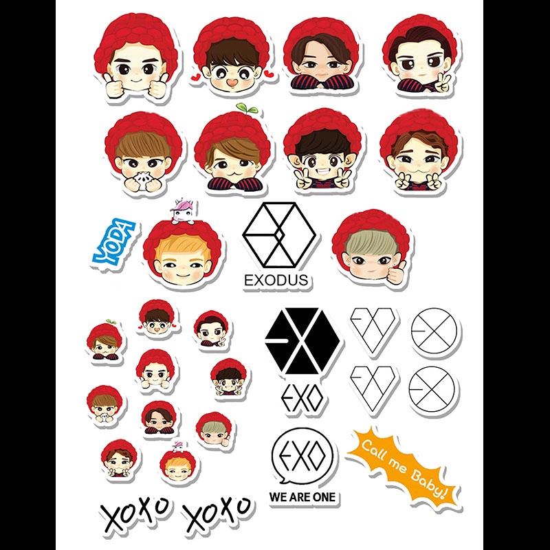 20 ide exo sisi little red riding hood stiker ponsel sticker fans