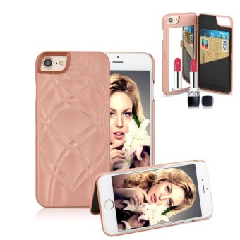 Gambar Fashion Lady Mirror Wallet Case For iphone 6 6s Leather Flip MakeupMirror Phone Cases Card Slot Holder Stand   intl