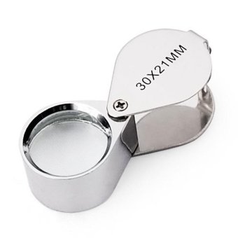 Gambar fehiba Mini Aluminium Pocket Magnifying Glass Magnifier Loupe with Protective Case   intl