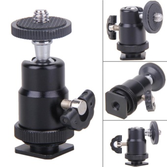 Flash Bracket Holder Mount 1/4 Hot Shoe Adapter Ball Head With Lock - Intl Juli 2018 - 2 Flash Bracket Holder Mount 1/4 Hot Shoe Adapter Ball Head with Lock - intl - 2