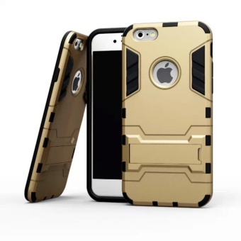 Gambar For iPhone 5C Silicon Frame Hard Plastic Shockproof Phone Case WithHolder (Gold)   intl