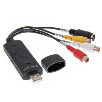 Gambar For PC Laptop USB 2.0 Video Capture Card TV Tuner VCR DVD AV AudioConverter Connector HD Android Easycap Video capture   intl