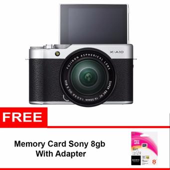 Fujifilm X-A10 Kit 16-50mm - 16MP - Silver + Memory Sony 8gb  