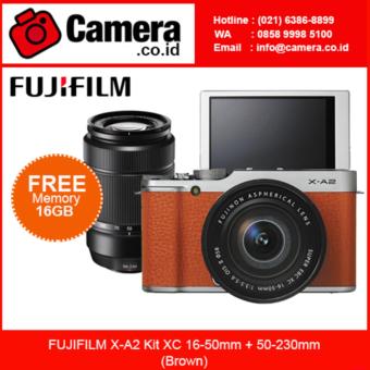Fujifilm X-A2 Double Kit 16-50mm & 50-230mm -Brown + SDHC 16GB  