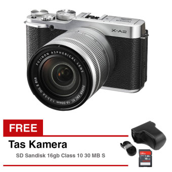 Fujifilm X-A2 Kit XC16-50mm - 16.3MP - Silver + Gratis SDCardUltra- 16 GB + CASE  