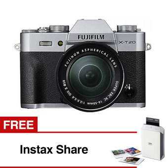 Fujifilm XT-20 Mirrorless Camera  with Kit XC 16-50MM - Silver+ Instax Share  