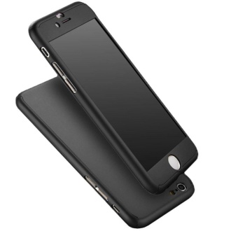 Gambar Full Body Hard Case Aurora Black Front and Back Cover with Tempered Glass Screen Protector for iPhone 6 Plus 6s Plus 5.5 Inch   intl