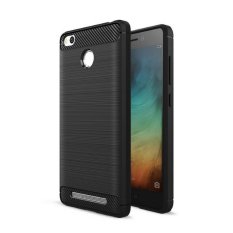 Gerai iPaky Carbon Fiber Shockproof Hybrid Back Case for Xiaomi Redmi 3 Pro / 3s / Prime - Black