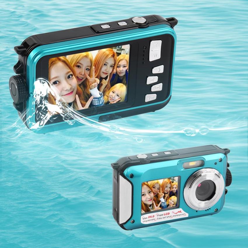 Gift Digital Camera Waterproof 24MP MAX 1080P Double Screen16x Zoom Camcorder  