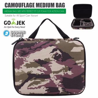 Gambar Godric Camouflage Bag Medium Size Tas Army Action Cam Camou Case GoPro , Xiaomi Yi , BRICA B PRO AE AE2 AP etc
