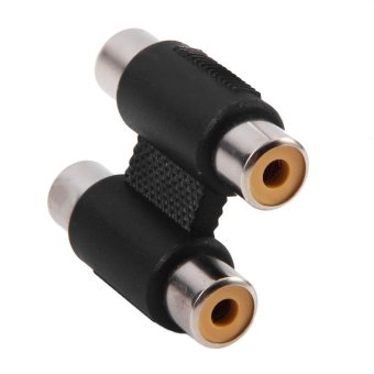 Gambar GOOD 2RCA Female to 2RCA Female Audio Connector Adapter AV Audio Video Plug   intl