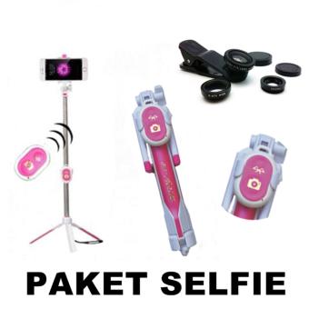 Gambar Gshop Stick Selfie Monopod And Tripod + Bluetooth Camera Shutter   Lens Clip 3in1