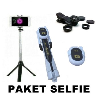 Gambar Gshop Stick Selfie Monopod And Tripod + Bluetooth Camera Shutter   Lens Clip 3in1