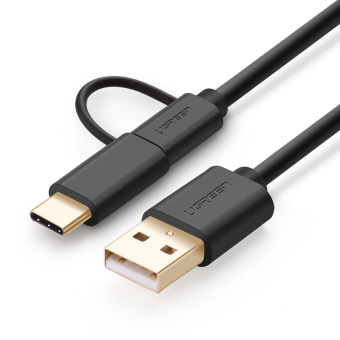 Hijau dengan kabel pengisian combo kabel data