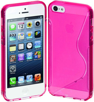Gambar Hot Pink S Baris Penutup Case TPU Untuk Iphone 5 5S Leegoal   Internasional