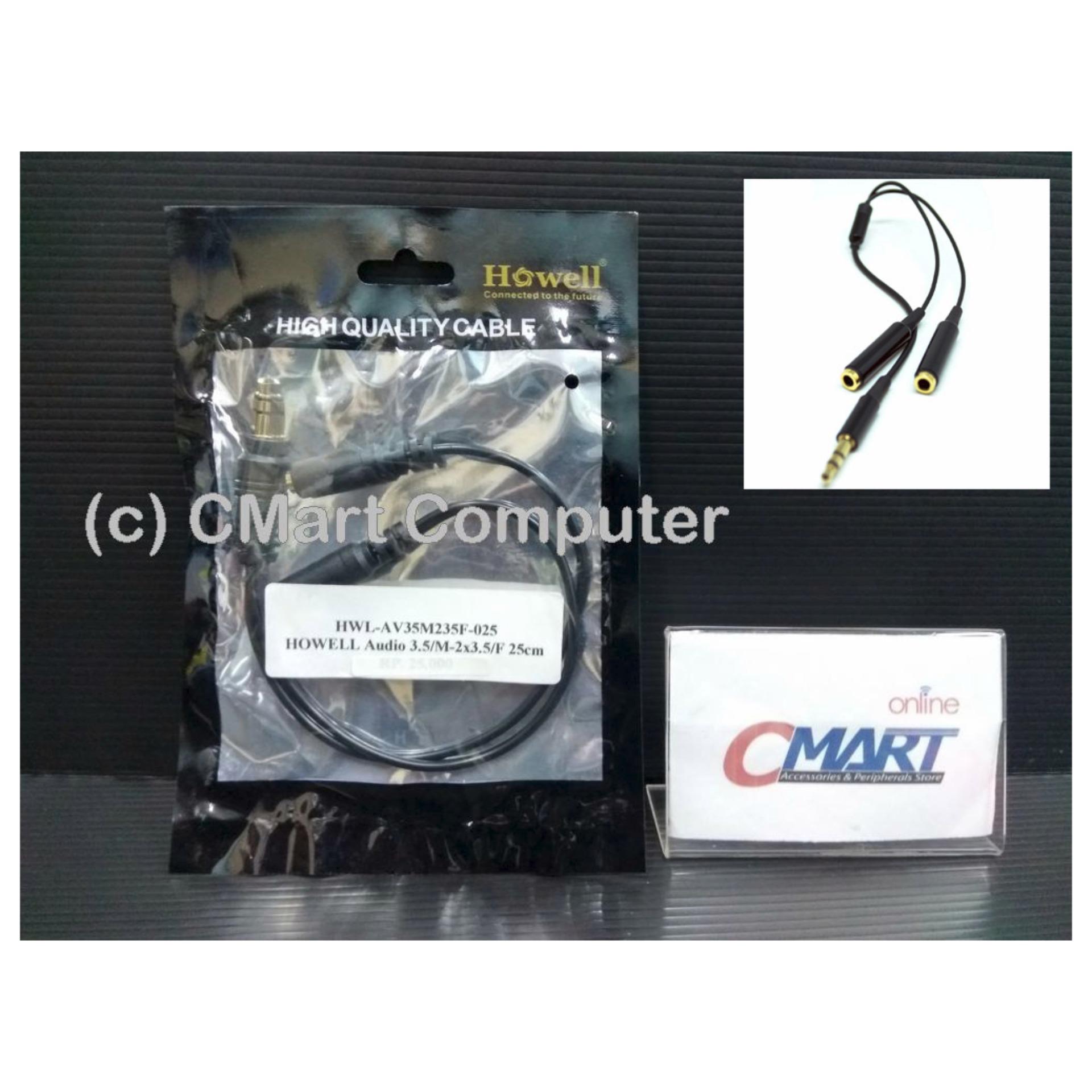 Howell Kabel Audio 3.5 mm to 2x 3.5mm Splitter Spliter - AV35M235F-025