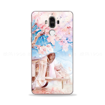 Gambar Huawei mate8 sastra merah muda cat air bunga shell telepon