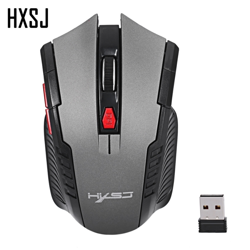 image: HXSJ X20 2400 Dpi 2.4 GHz Wireless 6 Tombol Gaming Mouse Optik-Internasional