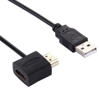 HDMI Female + HDMI Male To USB 2.0 Male Connector Adapter Cable, Length: 50cm