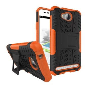 Meishengkai Case For Huawei Y3 II Detachable 2 in 1 Hybrid Armor Design Shockproof Tough Rugged Dual-Layer Case Cover with Built-in Kickstand Orange - intl ...