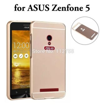 Case Aluminium Bumper Mirror For Asus Zenfone 5 Rose Gold Gratis Tempered Glass .