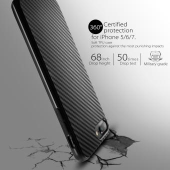 Roybens serat karbon karet lembut Case belakang tipis penutup untuk Apple iPhone 6 .