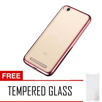 Softcase Xiaomi Redmi 4A List Chrome Aircase - Rose + Tempered Glass