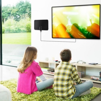 Gambar Indoor Ultra Thin Free Digital HD TV Television Antenna with 8 Feet Coaxial Cable   intl