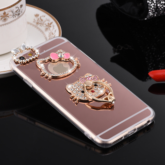 Gambar Iphone5 7plus berlian imitasi apel gesper cincin shell telepon silikon set