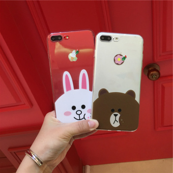 Gambar Iphone6 7plus lucu transparan beberapa kartu merayap soft shell shell telepon